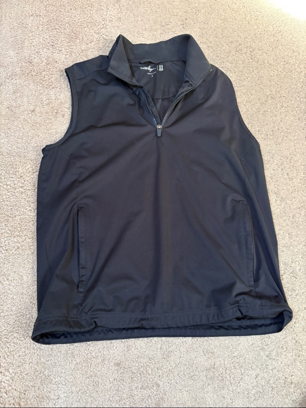 Walter Hagen Black Quarter-Zip Golf Vest